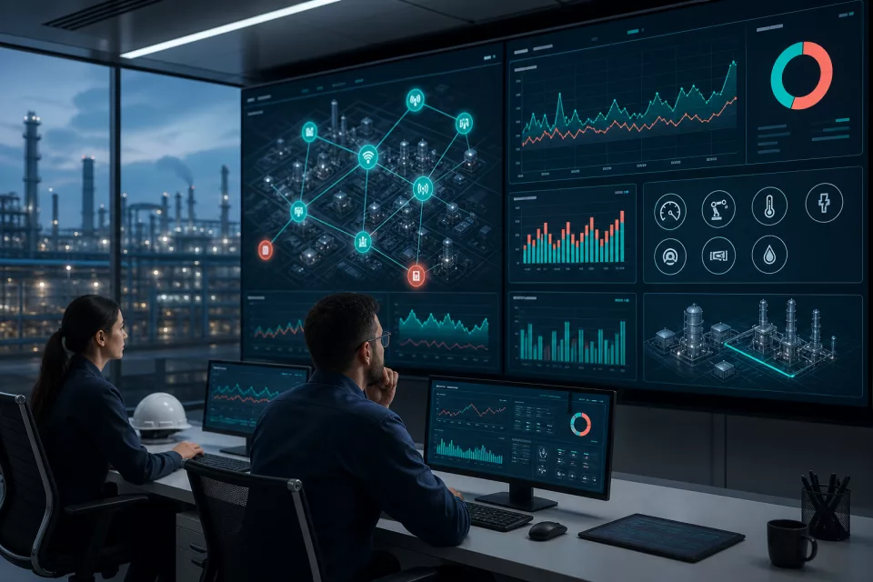 IoT operations dashboard with sensor network analytics and real-time monitoring